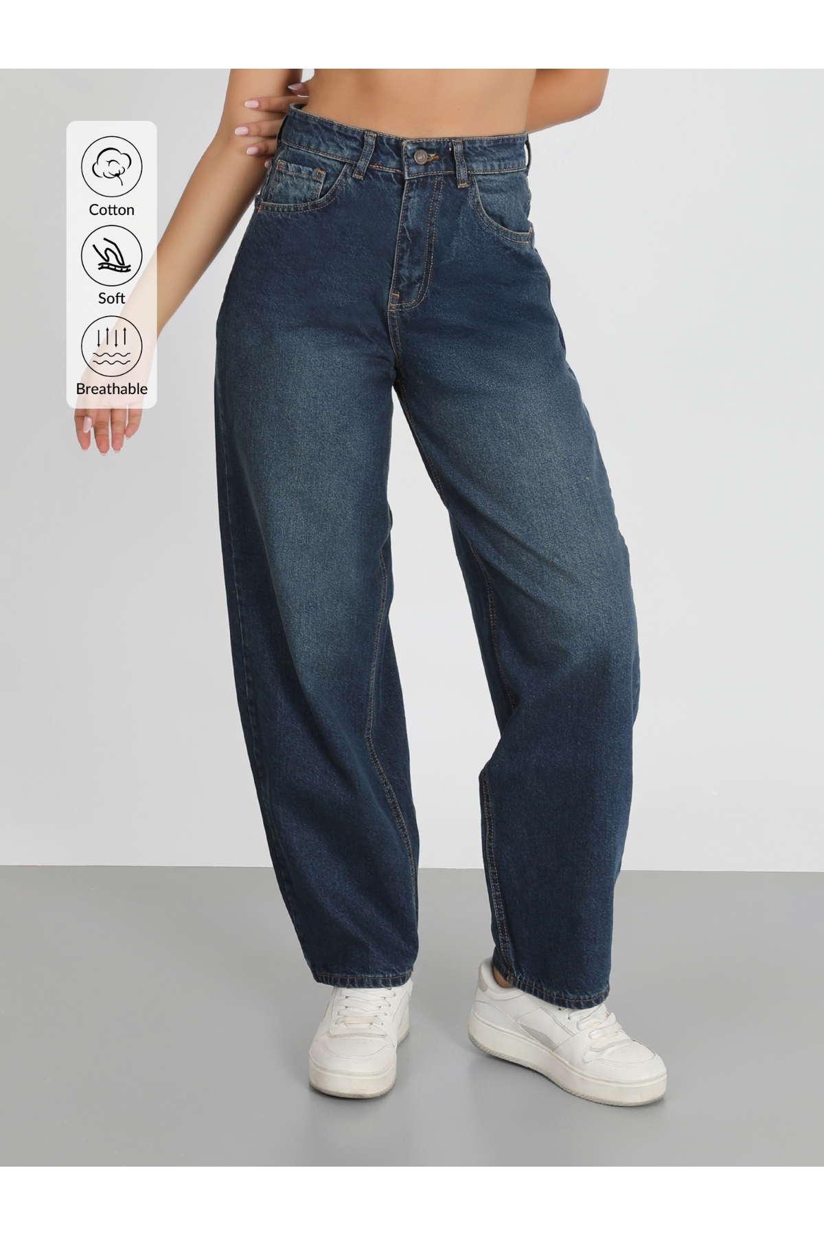 LACİVERT PALAZZO PANTOLON WİDE LEG JEANS YENİ SEZON 2026