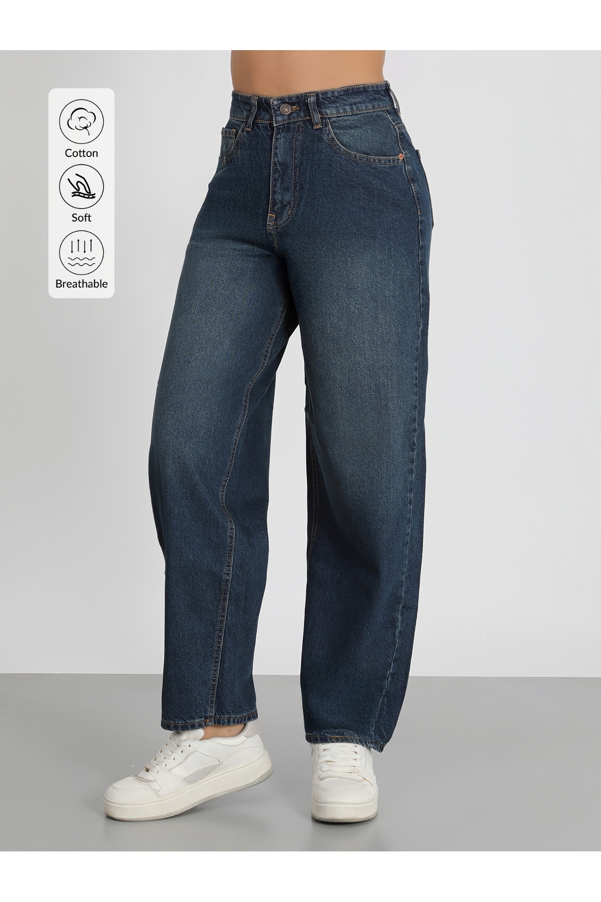 LACİVERT PALAZZO PANTOLON WİDE LEG JEANS YENİ SEZON 2026