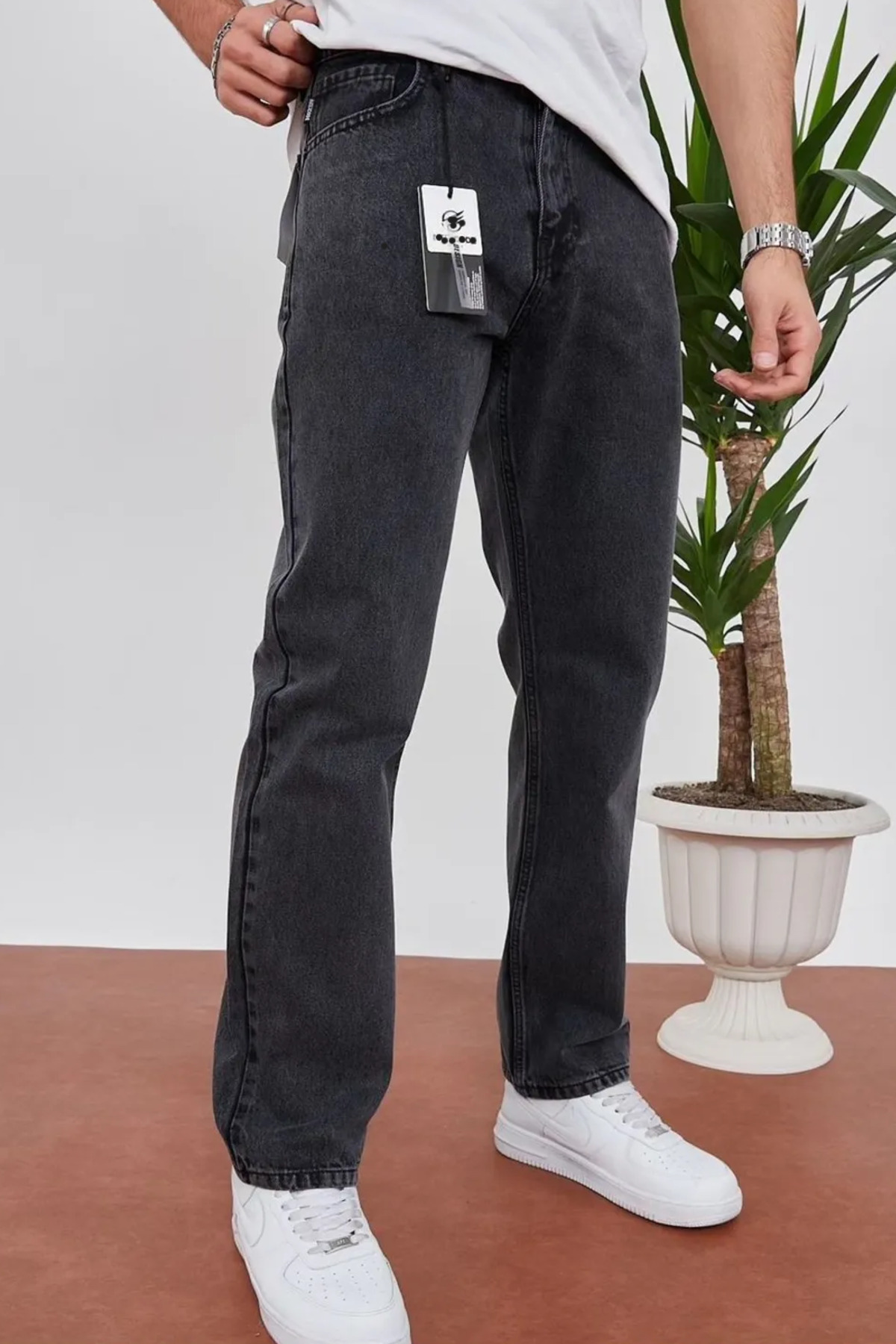 Erkek Pantolon Baggy Kalıp Boru Paça Jeans