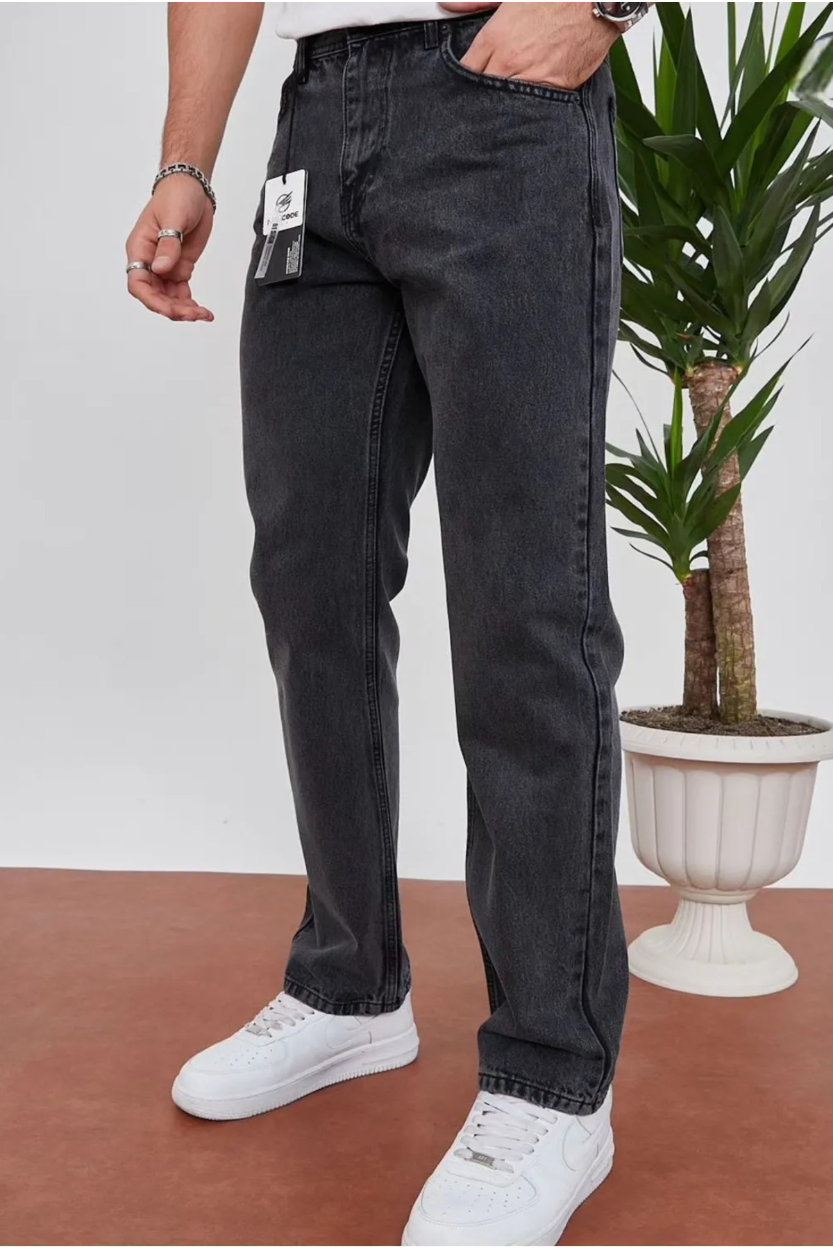 Erkek Pantolon Baggy Kalıp Boru Paça Jeans