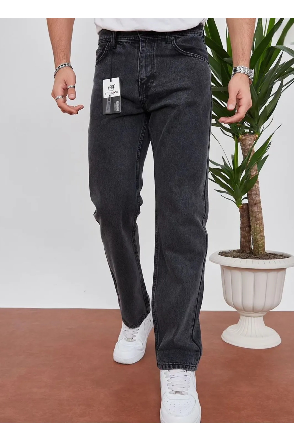 Erkek Pantolon Baggy Kalıp Boru Paça Jeans