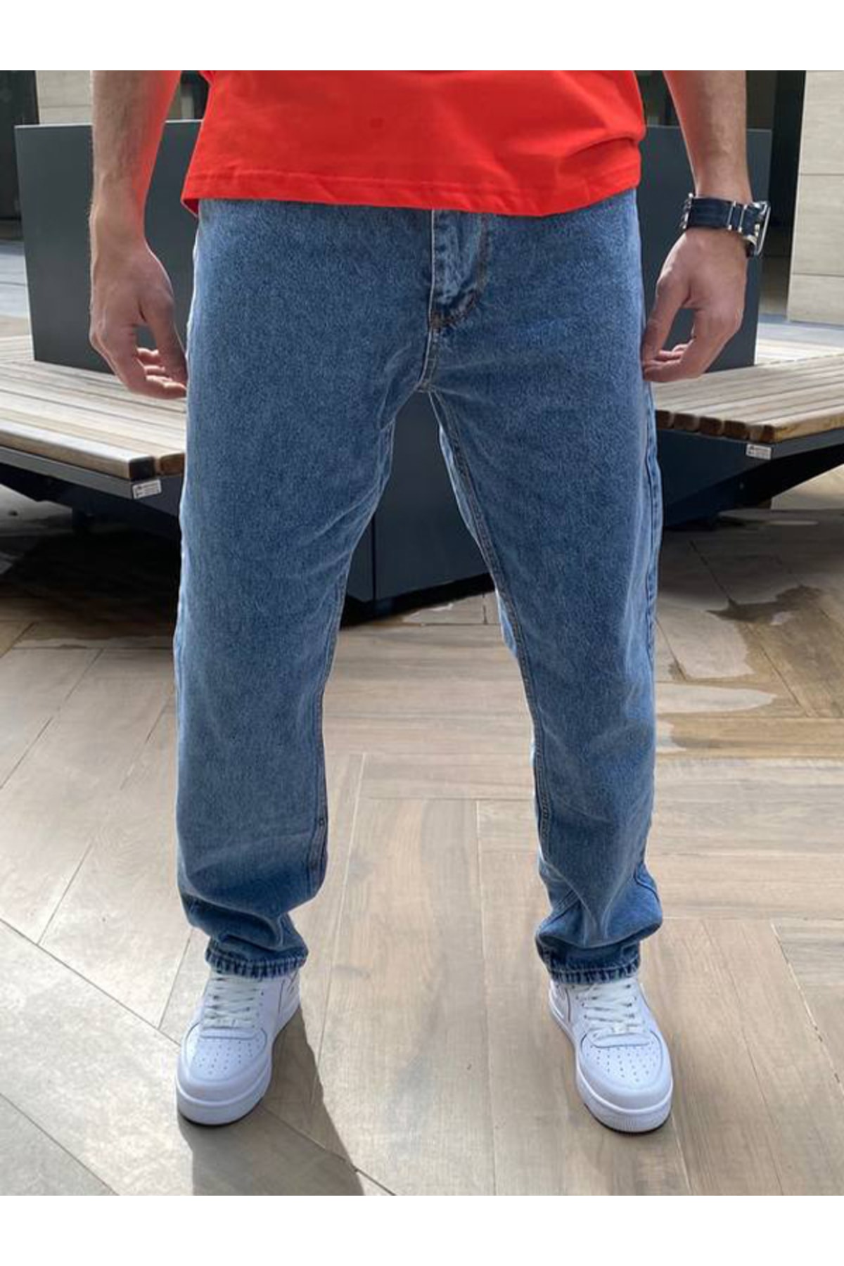 Koyu Mavi Baggy Jeans