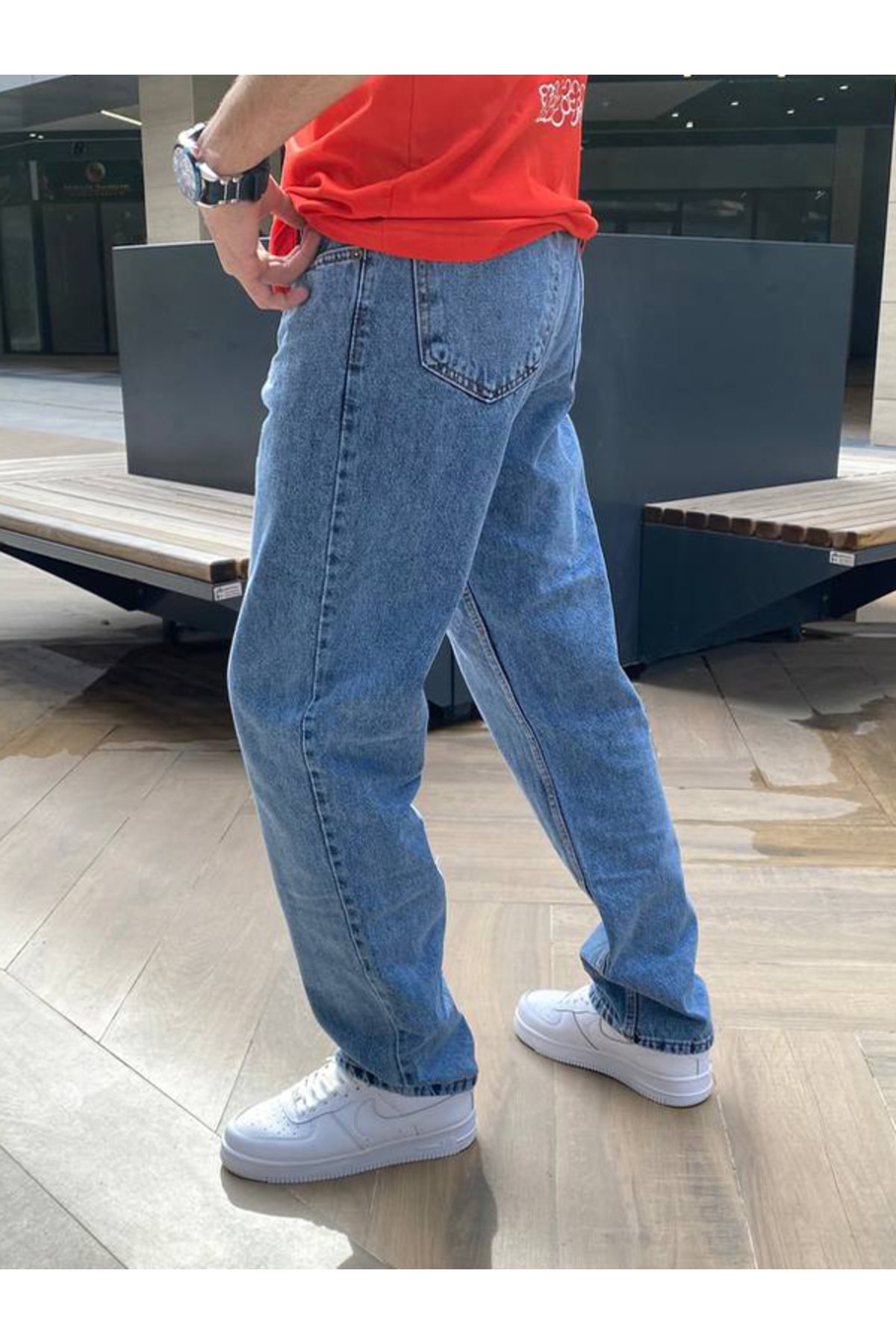 Koyu Mavi Baggy Jeans
