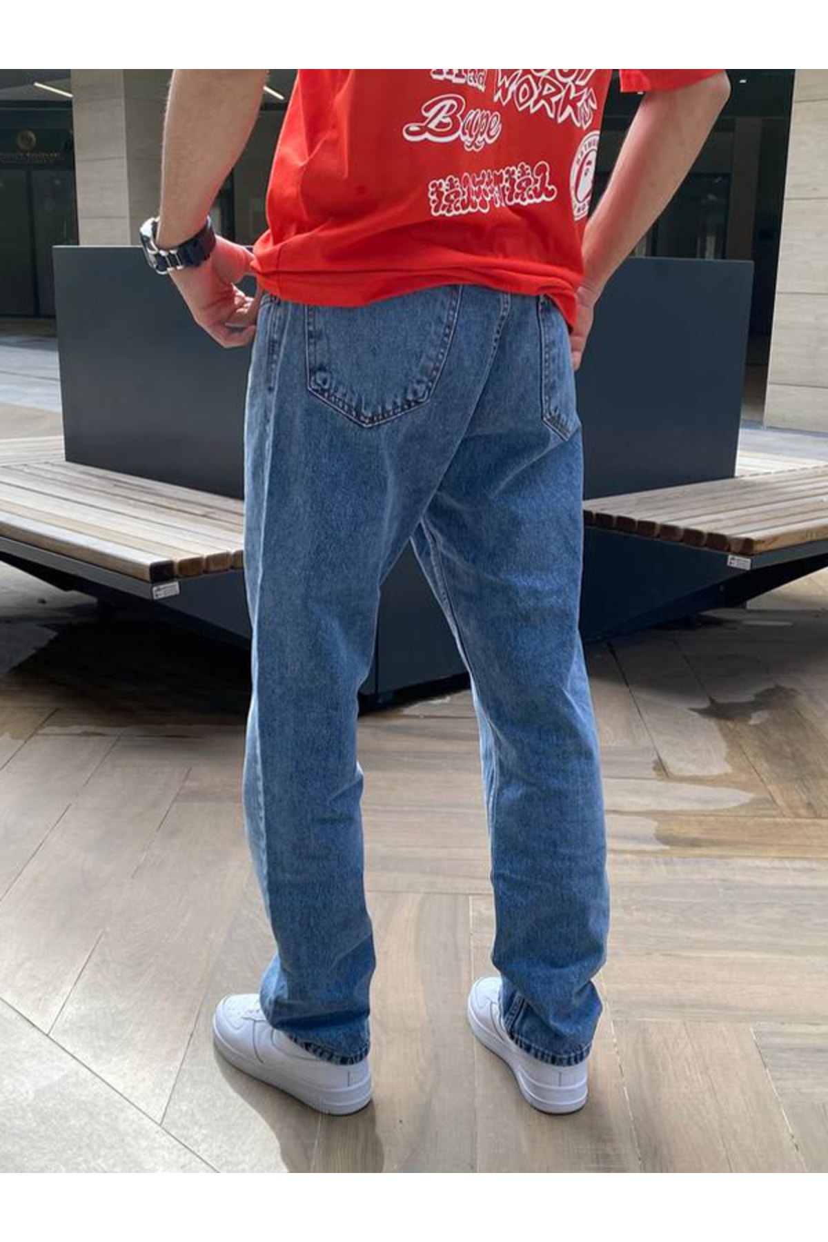 Koyu Mavi Baggy Jeans