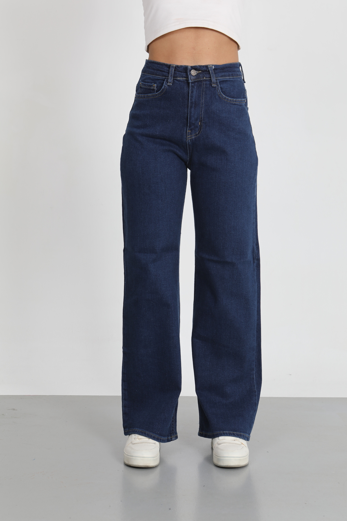 Kadın Mavi Wide Leg Palazzo Jean