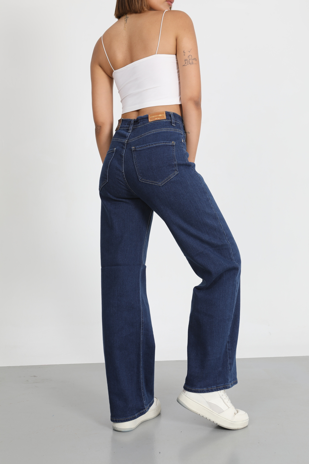 Kadın Mavi Wide Leg Palazzo Jean