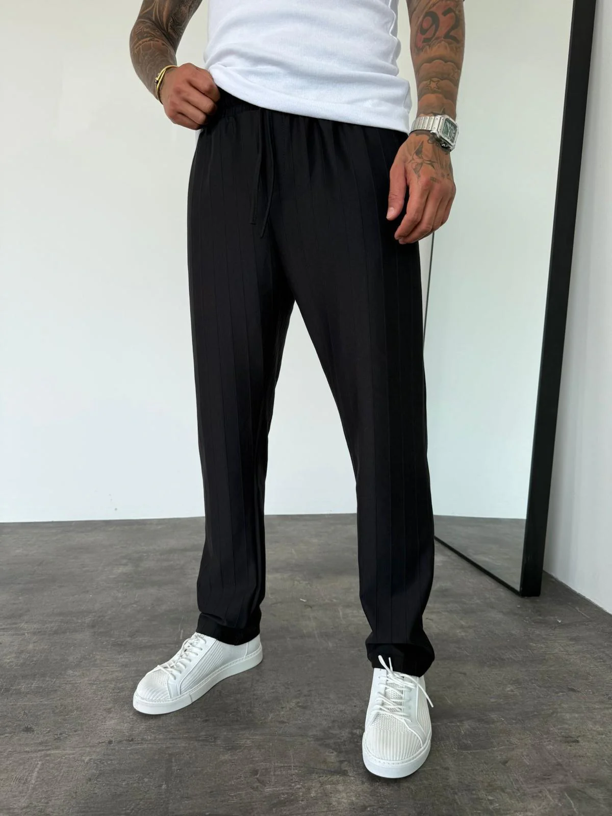 Erkek Siyah Çizgili Eşorfman