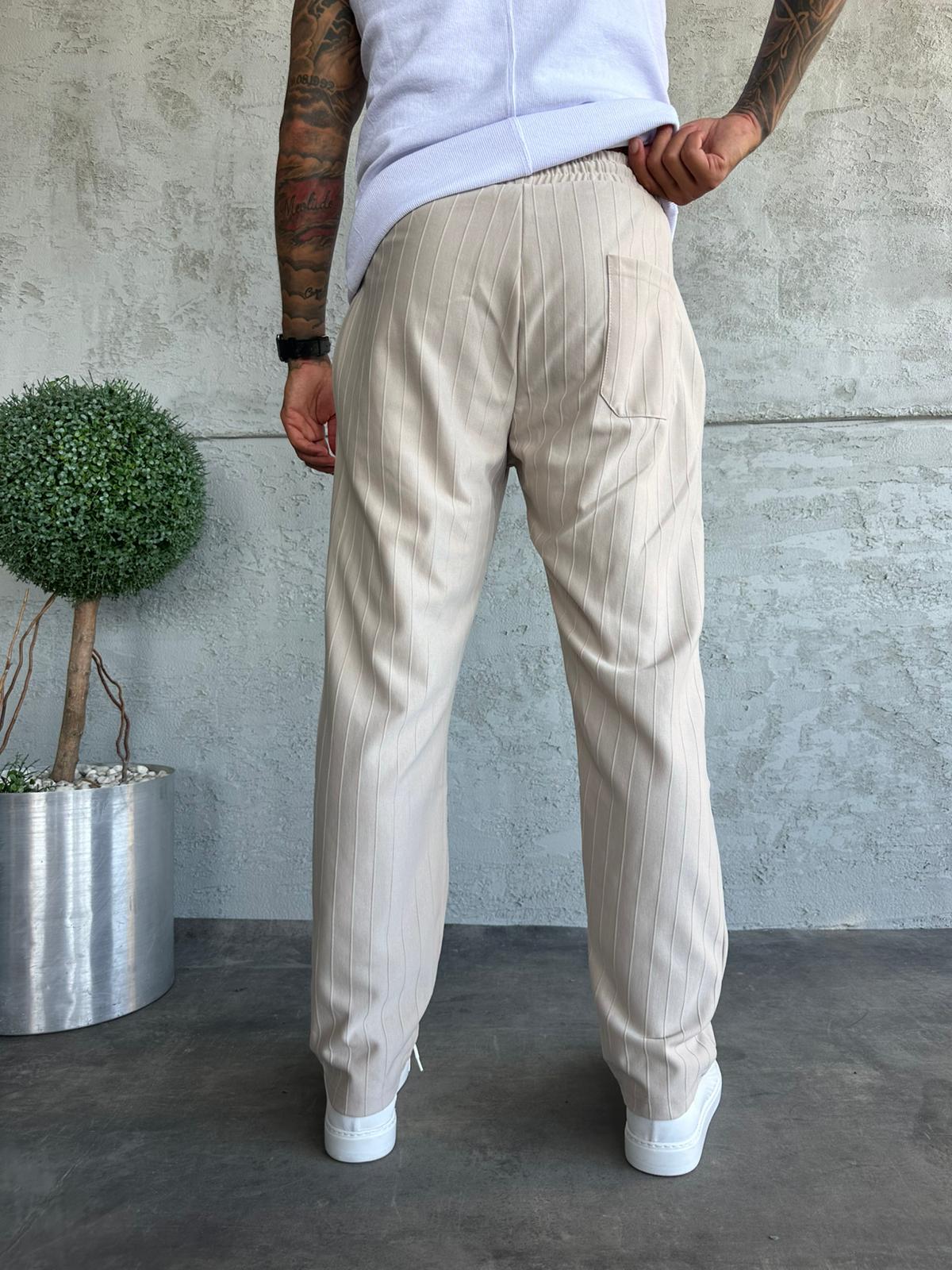 Erkek Bej Çizgili Eşorfmnan