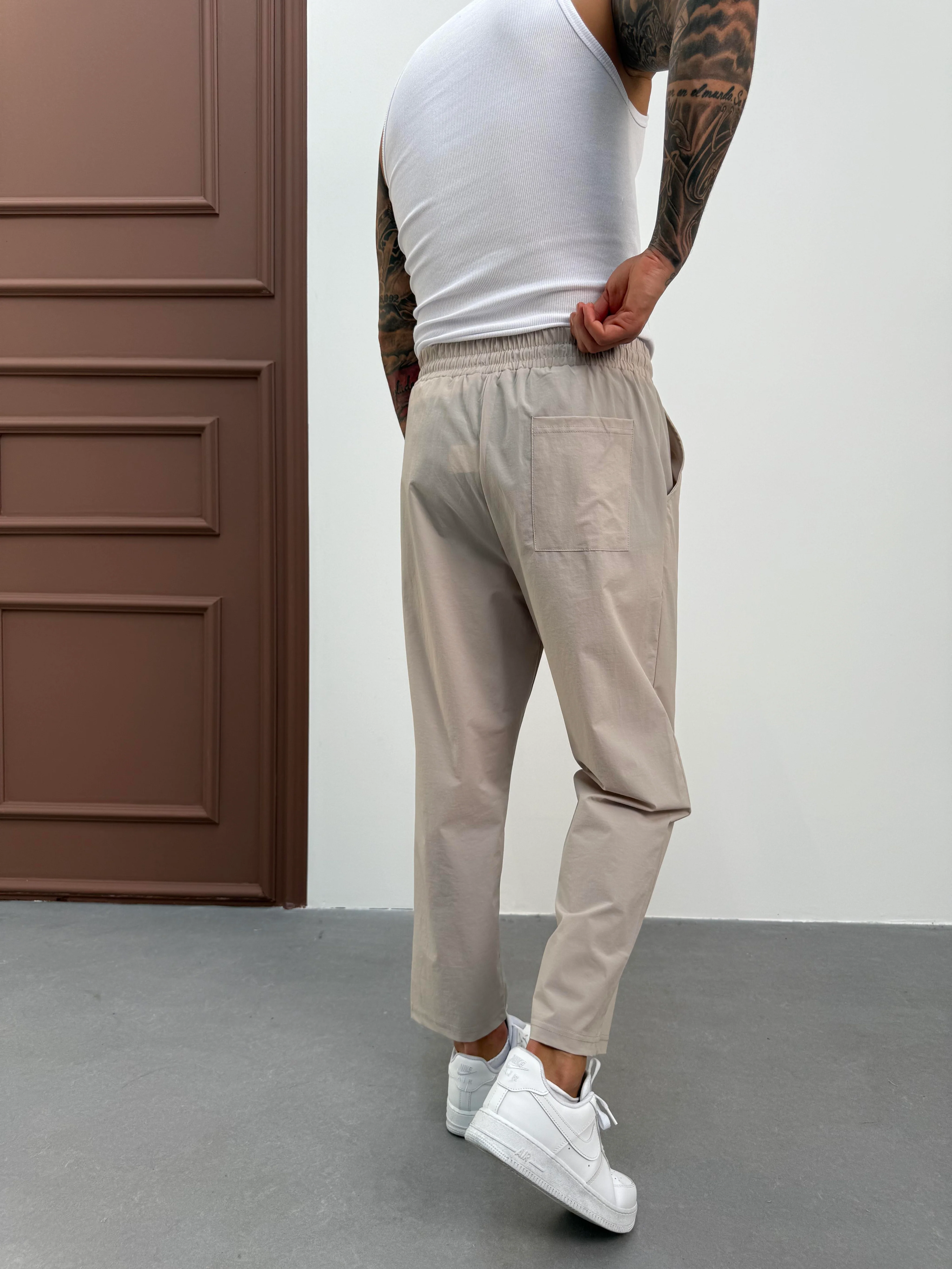 Erkek Bej Paraşüt Pantolon