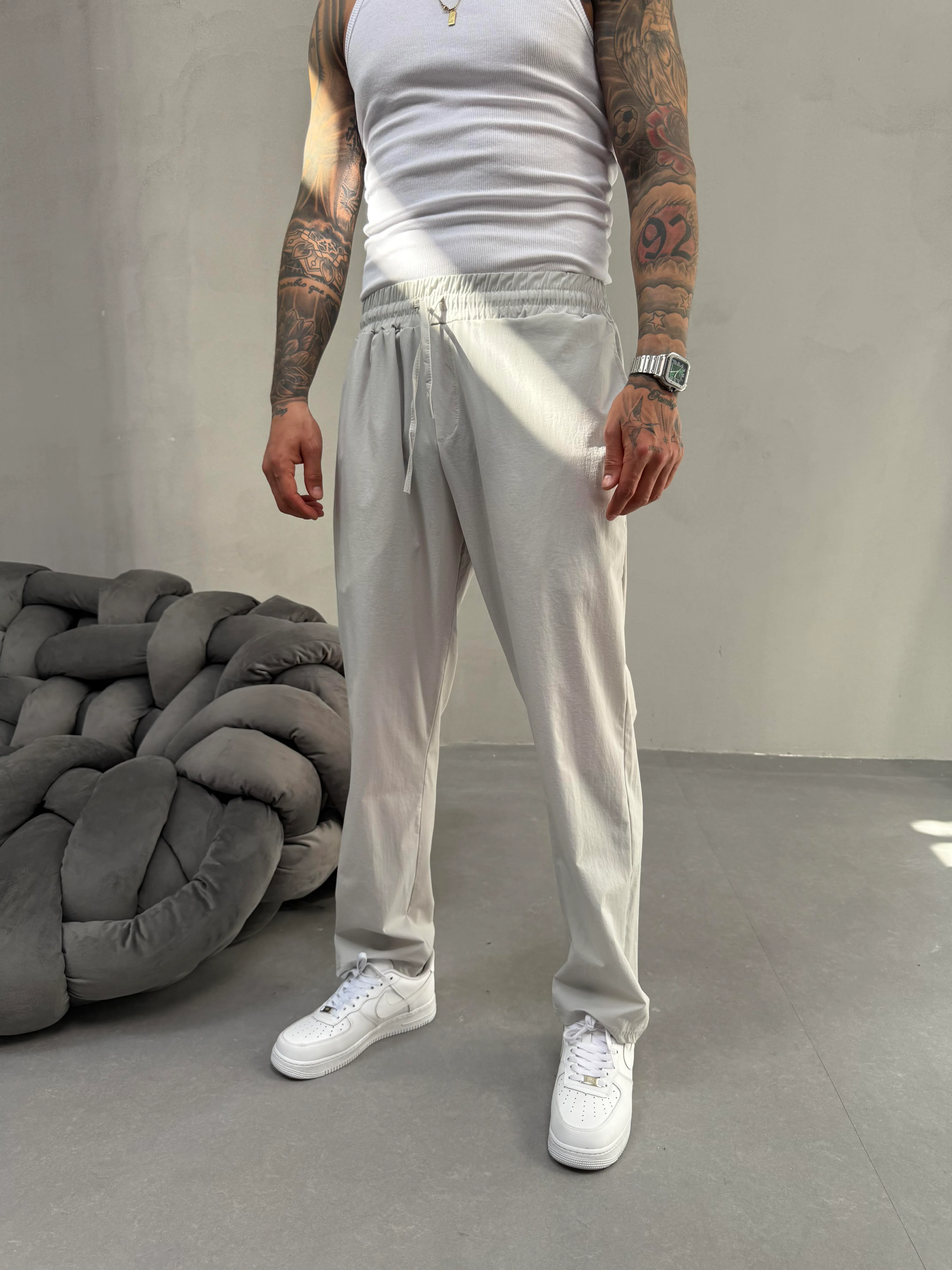 Erkek Krem Paraşüt Pantolon