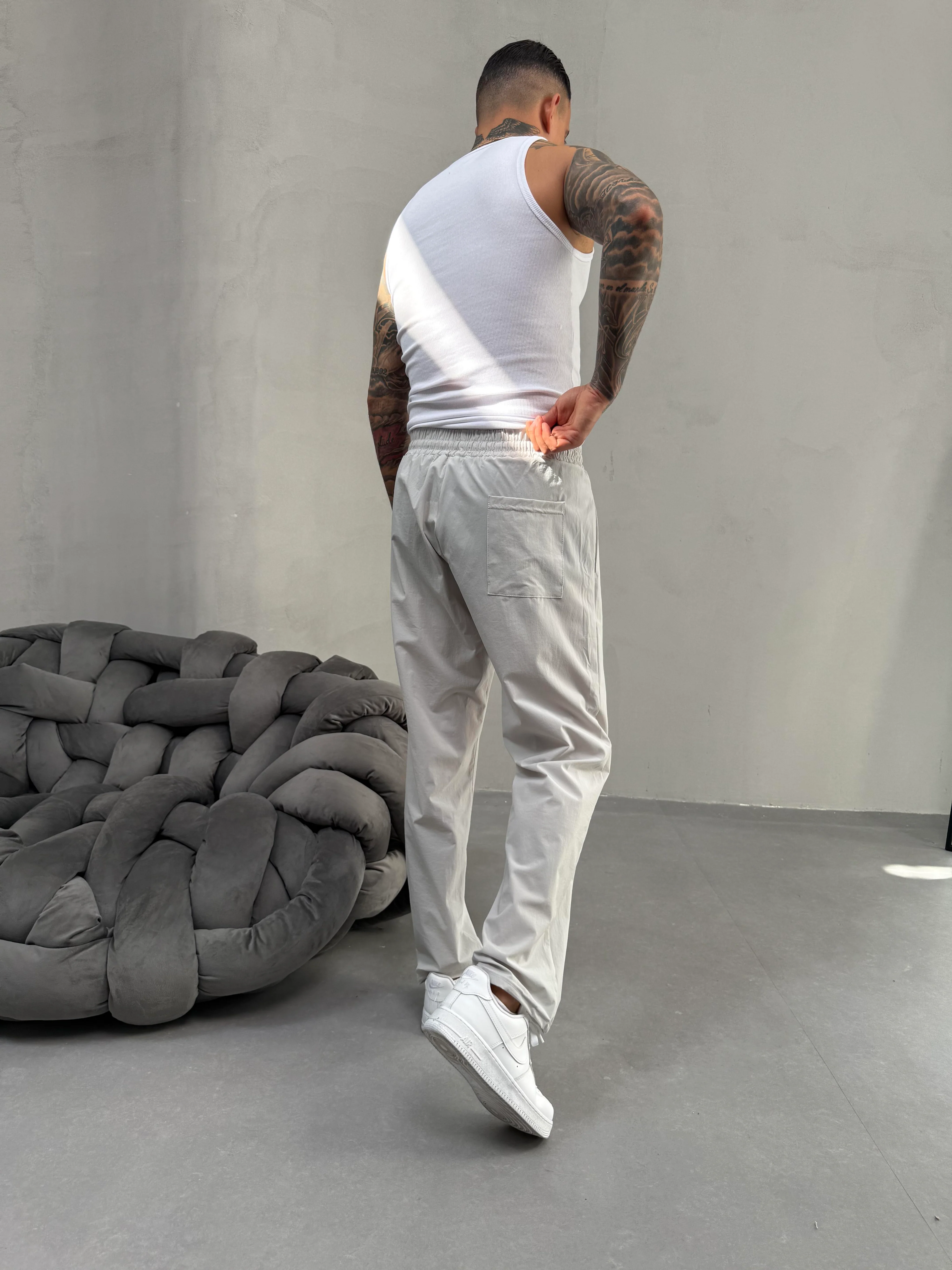 Erkek Krem Paraşüt Pantolon