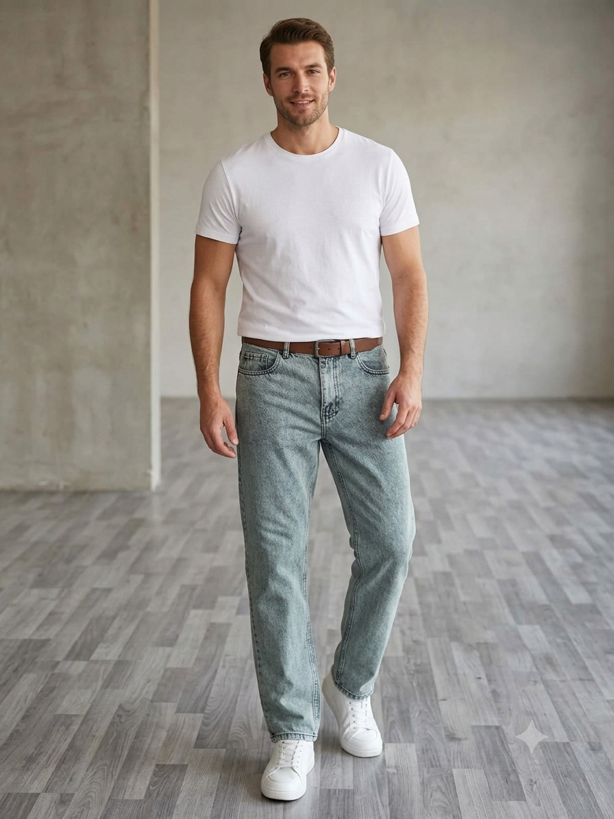 Erkek Asit Yıkama Baggy Pantolon