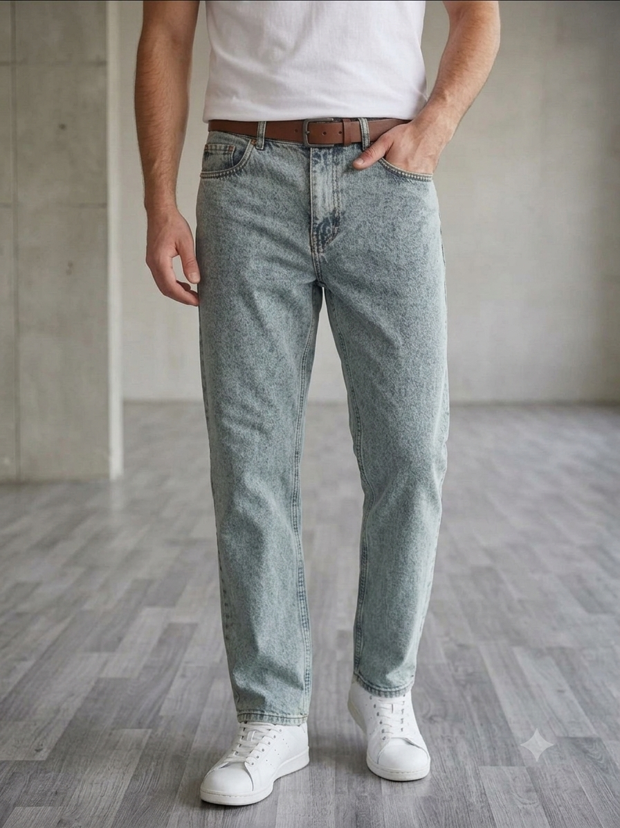 Erkek Asit Yıkama Baggy Pantolon