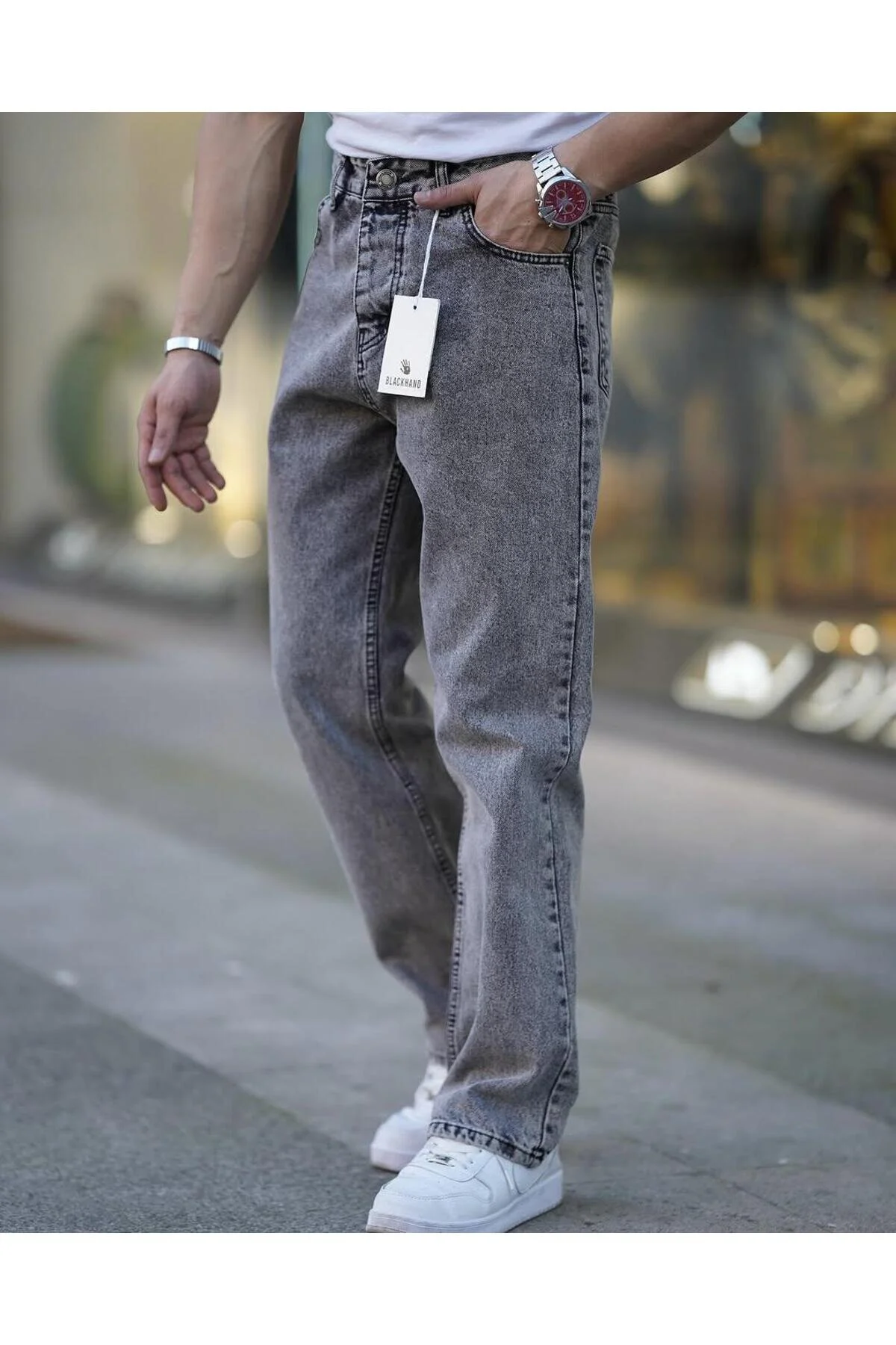 Erkek Füme Baggy Jean