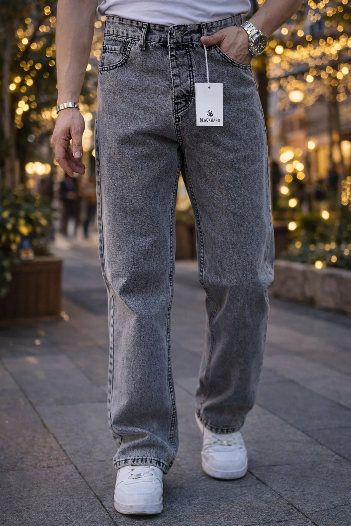 Erkek Füme Baggy Jean
