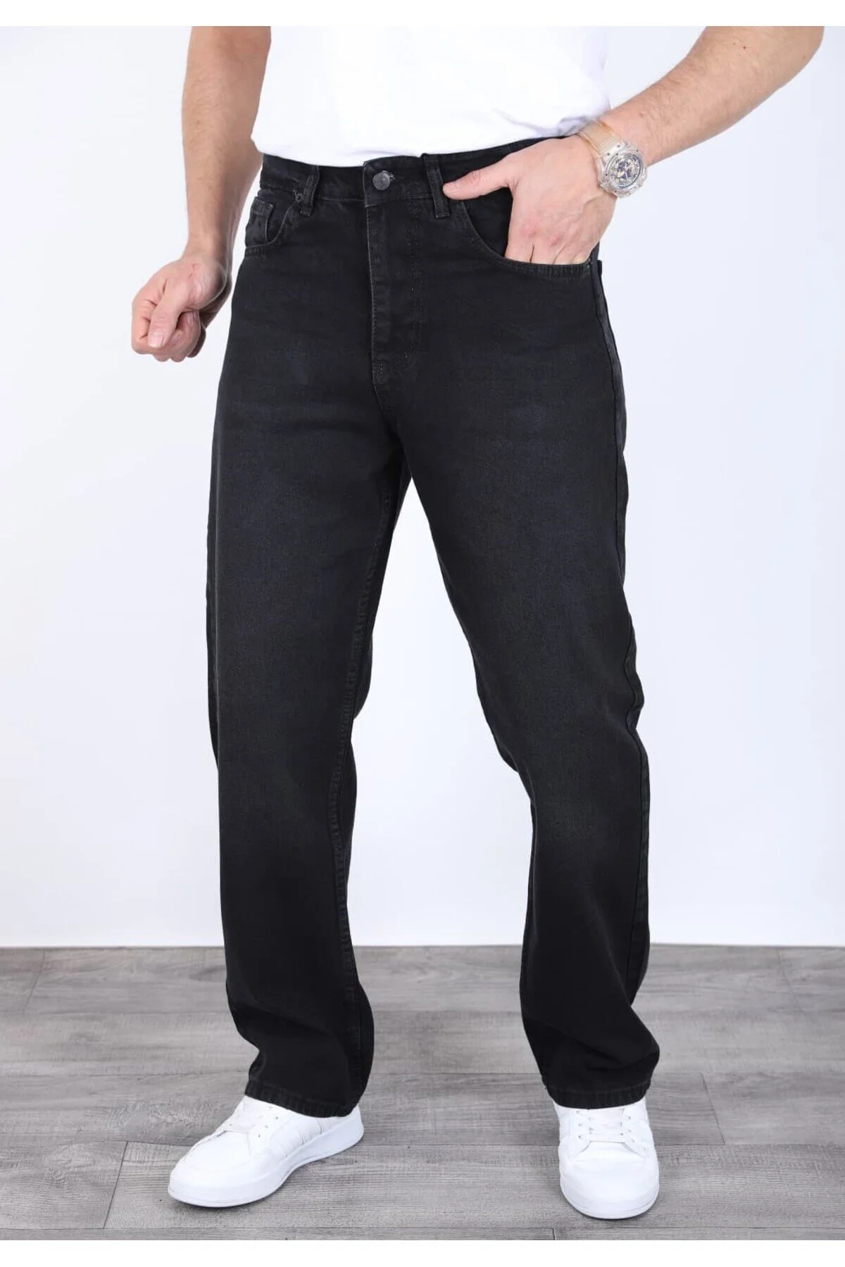 Erkek Siyah Baggy Jean